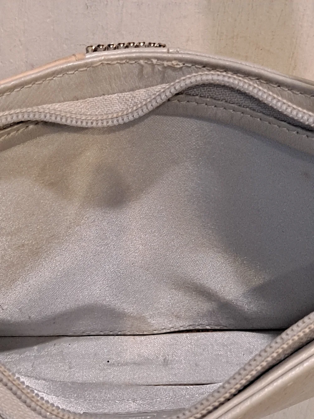 Swarovski Crystals Y2k Beige Gray Tri-panel Colorblock Baguette Shoulder Bag